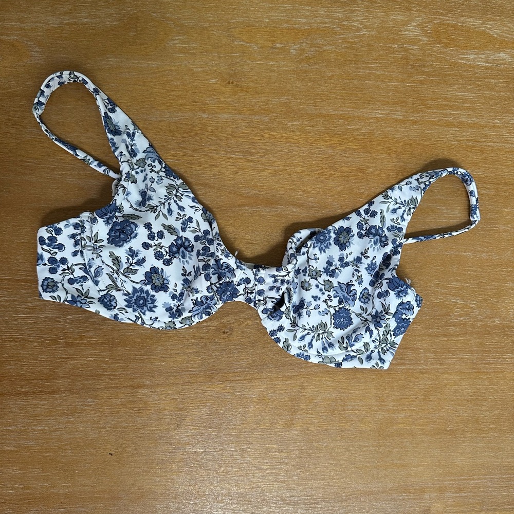 white floral swim top